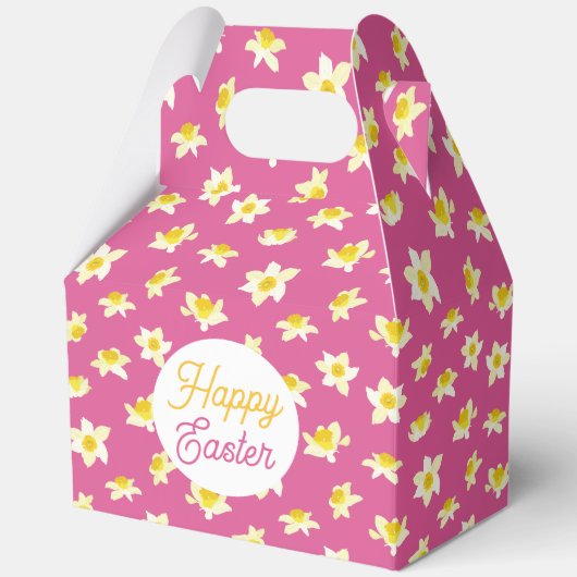 Happy Easter. Yellow Daffodils Spring Modern. Bedankdoosjes (Voorkant)