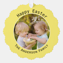 Happy Easter Yellow Fotodecoratie Ornament Kaart