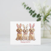 Happy Easter Yellow Labrador Retriever Dogs Briefkaart (Staand voorkant)