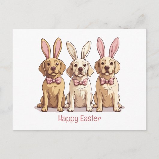 Happy Easter Yellow Labrador Retriever Dogs Briefkaart (Voorkant)