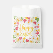 Happy Easter | Yellow Red Floral  Bedankzakje (Voorkant)
