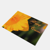 Happy Easter Yellow Spring Daffodil Flower Deurmat (Schuin)