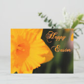 Happy Easter Yellow Spring Daffodil Flower Feestdagenkaart (Staand voorkant)