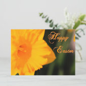 Happy Easter Yellow Spring Daffodil Flower Feestdagenkaart (Staand voorkant)