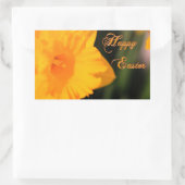 Happy Easter Yellow Spring Daffodil Flower Rechthoekige Sticker (Tas)