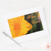 Happy Easter Yellow Spring Daffodil Flower Rechthoekige Sticker (Envelop)