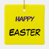 Happy Easter Yellow Tulips Design Ornaming Keramisch Ornament (Achterkant)
