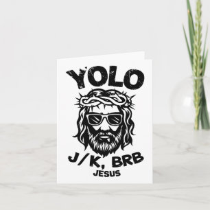 Happy Easter Yolo Jk Brb Jesus Christelijke Mannen Kaart