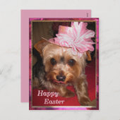 Happy Easter Yorkie Feestdagenkaart (Voorkant / Achterkant)
