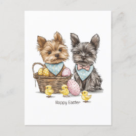 Happy Easter Yorkshire Terriër honden Briefkaart