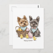 Happy Easter Yorkshire Terriër honden Briefkaart (Voorkant / Achterkant)