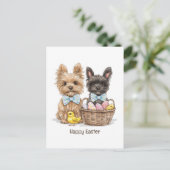 Happy Easter Yorkshire Terriër honden Briefkaart (Staand voorkant)