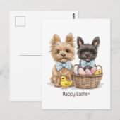 Happy Easter Yorkshire Terriër honden Briefkaart (Voorkant / Achterkant)