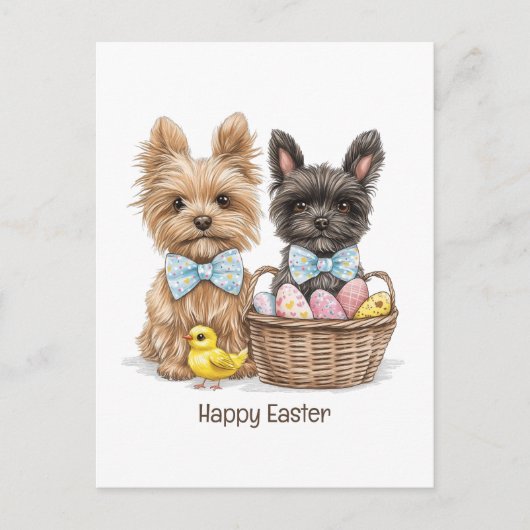 Happy Easter Yorkshire Terriër honden Briefkaart (Voorkant)