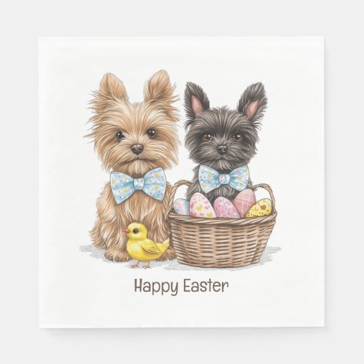 Happy Easter Yorkshire Terriër honden Servet (Voorkant)