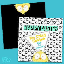 "Happy Easter you Crazy Chicken" | Pasen Feestdagenkaart