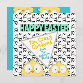 "Happy Easter you Crazy Chickens" | Pasen Feestdagenkaart