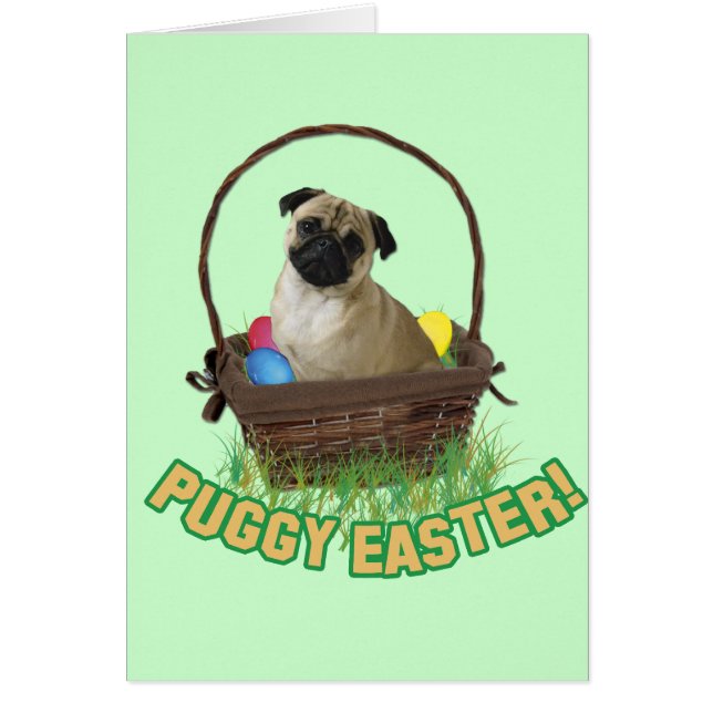 Happy Eastern Pug Card (Voorkant)