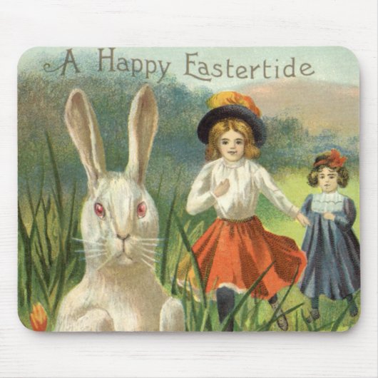 Happy Eastertide  Paasbunny en kinderen Muismat (Voorkant)