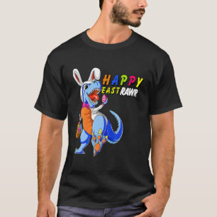 Happy Eastrawar Rex Dino Paaseieren Funny Easter T-shirt