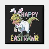 Happy Eastrawer T Rex Easter Dinosaur Bunny Egg Magneet (Voorkant)