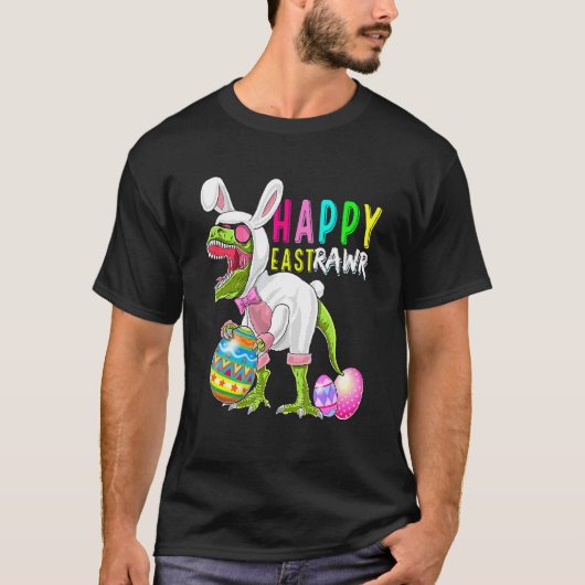 Happy Eastrawr Bunny T Rex Dinosaur Pasen 2022 Co T-shirt (Voorkant)