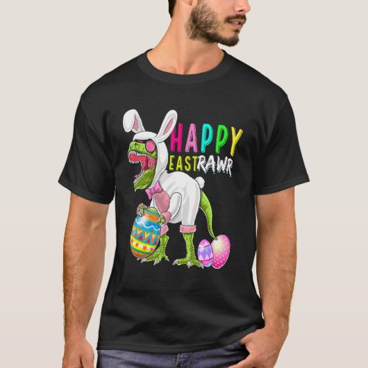 Happy Eastrawr Bunny T Rex Dinosaur Pasen 2022 Co T-shirt (Voorkant)