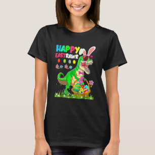 Happy Eastrawr Rex Bunny Paasei Dinosaurus Kinder T-shirt