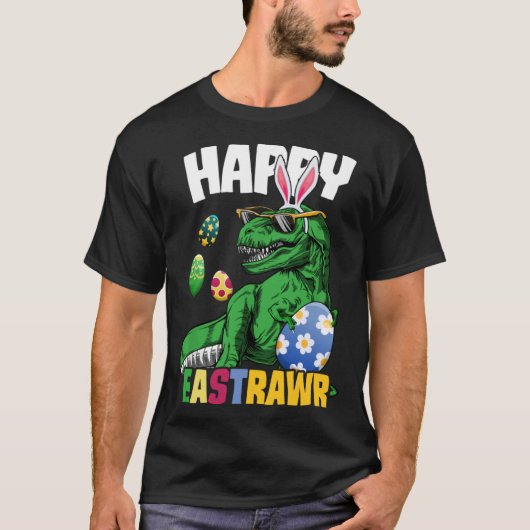 Happy Eastrawr Rex Dinosaur Easter Bunny Egg Costu T-shirt (Voorkant)