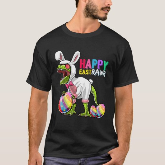 Happy Eastrawr Rex Dinosaur Easter Bunny Egg Costu T-shirt (Voorkant)