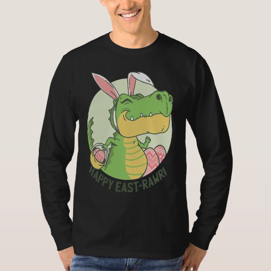 Happy Eastrawr Rex Dinosaur Easter Bunny Egg Costu T-shirt (Voorkant)