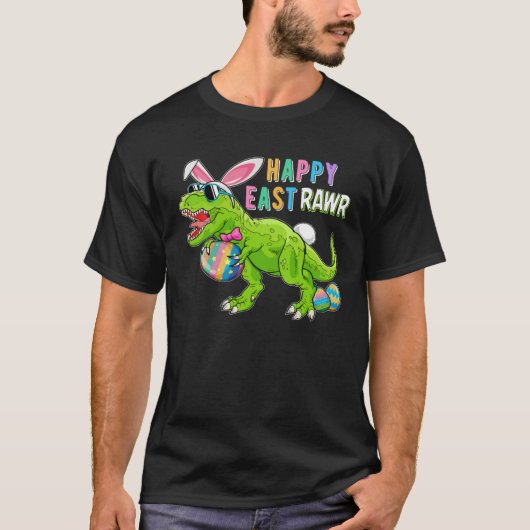 Happy Eastrawr Rex Dinosaur Easter Bunny Egg Costu T-shirt (Voorkant)