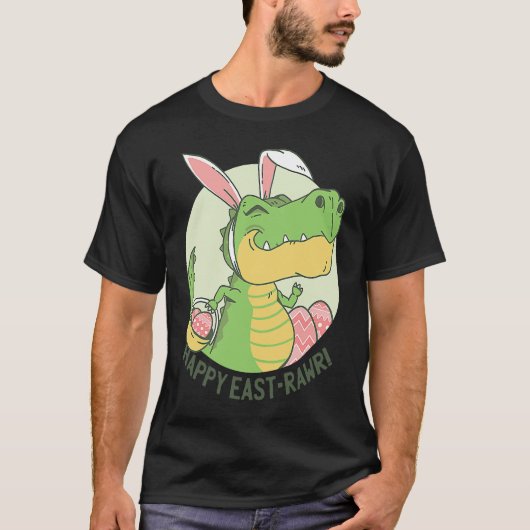 Happy Eastrawr Rex Dinosaur Easter Bunny Egg Costu T-shirt (Voorkant)