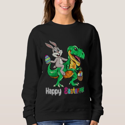 Happy Eastrawr Rex Dinosaur Easter Bunny Egg Kids  Trui (Voorkant)