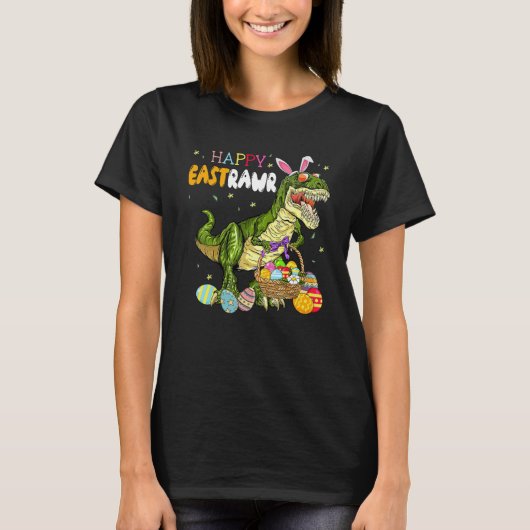Happy Eastrawr Rex Dinosaur Easter Bunny Egg Kinde T-shirt (Voorkant)