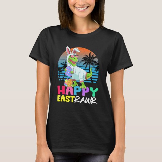 Happy Eastrawr Rex Dinosaur Easter Bunny Egg Kinde T-shirt (Voorkant)