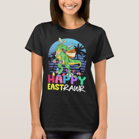 Happy Eastrawr Rex Dinosaur Easter Bunny Egg Kinde T-shirt (Voorkant)