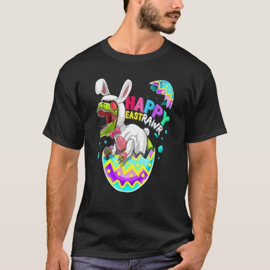 Happy Eastrawr Rex Dinosaur Easter Bunny Egg Kinde T-shirt (Voorkant)