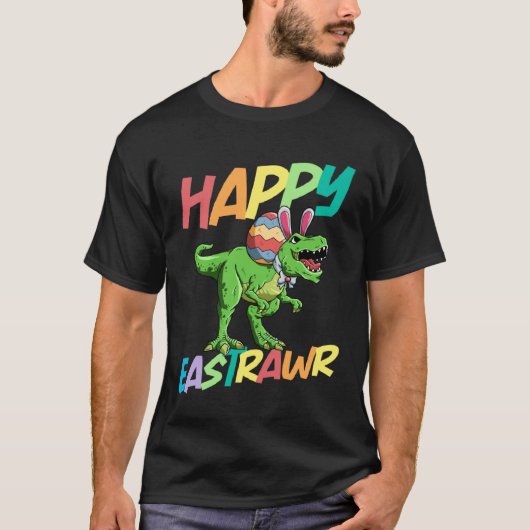 Happy Eastrawr Rex Easter Rex Dinosaur Bunny Kid D T-shirt (Voorkant)