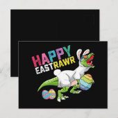 Happy Eastrawr T Rex Dinosaur Easter Bunny Egg Briefkaart (Voorkant / Achterkant)