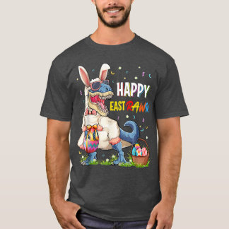 Happy Eastrawr T Rex Dinosaur Easter Bunny Egg Cos T-shirt