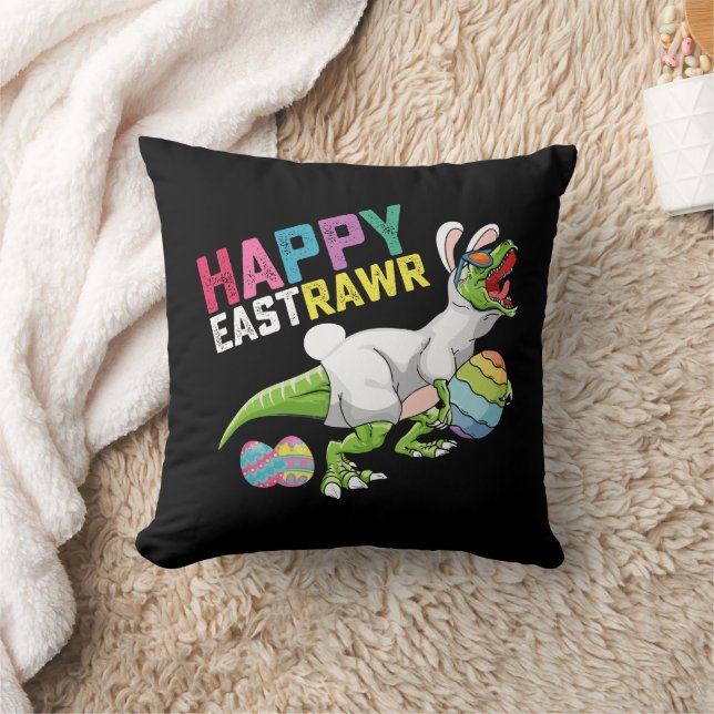 Happy Eastrawr T Rex Dinosaur Easter Bunny Egg Kussen (Deken)