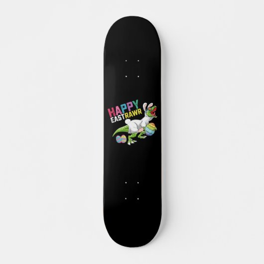 Happy Eastrawr T Rex Dinosaur Easter Bunny Egg Persoonlijk Skateboard (Voorkant)