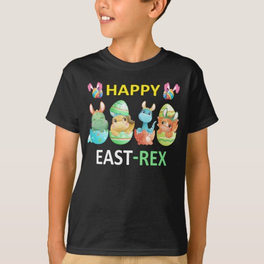 Happy Eastrawr T-Rex Dinosaur Easter Bunny Egg T-shirt (Voorkant)