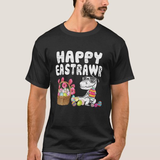 Happy Eastrawr T Rex Dinosaur Easter Bunny Egg Tod T-shirt (Voorkant)
