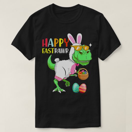 Happy Eastrawr T Rex Dinosaur Paashaas Eg T-shirt (Design voorkant)