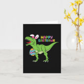 Happy Eastrawr T Rex Easter Bunny Dinosaur Eggs Bo Kaart (Gele Bloem)
