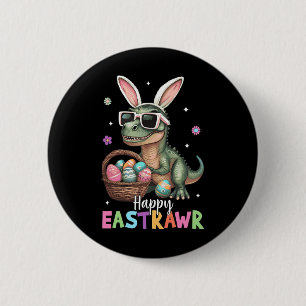 Happy Eastrawr T Rex Easter Bunny Dinosaur Eggs Bo Ronde Button 5,7 Cm