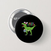 Happy Eastrawr T Rex Easter Bunny Dinosaur Eggs Bo Ronde Button 5,7 Cm (Voorkant /achterkant)