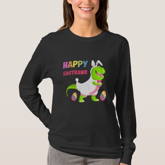Happy Eastrawr T Rex Kinder Shirt Dinosaur Pasen B (Voorkant)